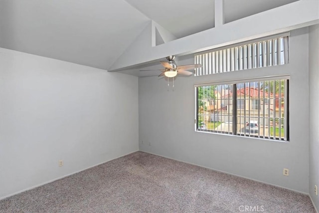 10151 Saddlehill Ter, Rancho Cucamonga, CA 91737 - carpeted spare room with ceiling fan and high vaulted ceiling