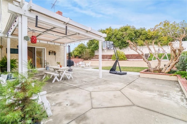 26114 Delos Dr, Torrance, CA 90505 - view of patio / terrace featuring a pergola and outdoor dining area