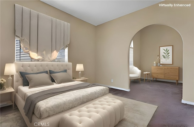 21777 Poppy Rd, Apple Valley, CA 92308 - bedroom with arched walkways and carpet