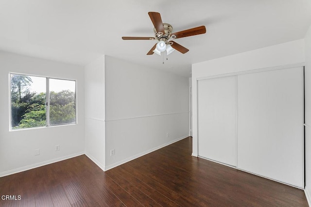 248 E Washington Blvd Unit 4, Pasadena, CA 91104 - unfurnished bedroom featuring wood finished floors, a closet, and a ceiling fan