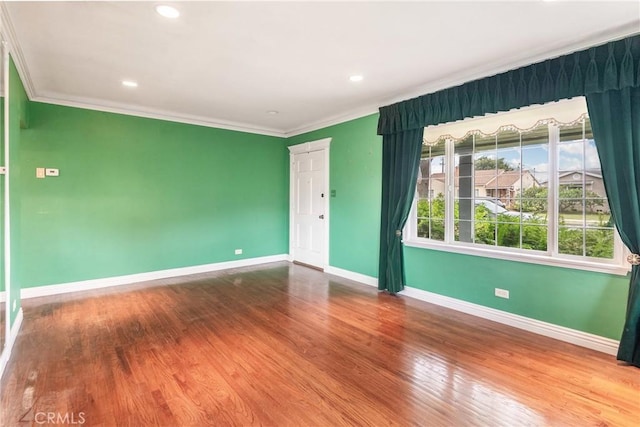 2322 W 156th St, Gardena, CA 90249 - spare room featuring crown molding, wood finished floors, and recessed lighting