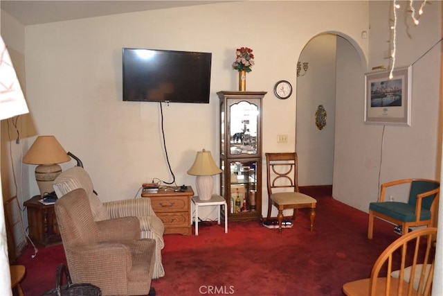 31811 Whispering Palms Trl, Cathedral City, CA 92234 - living area with arched walkways and carpet floors