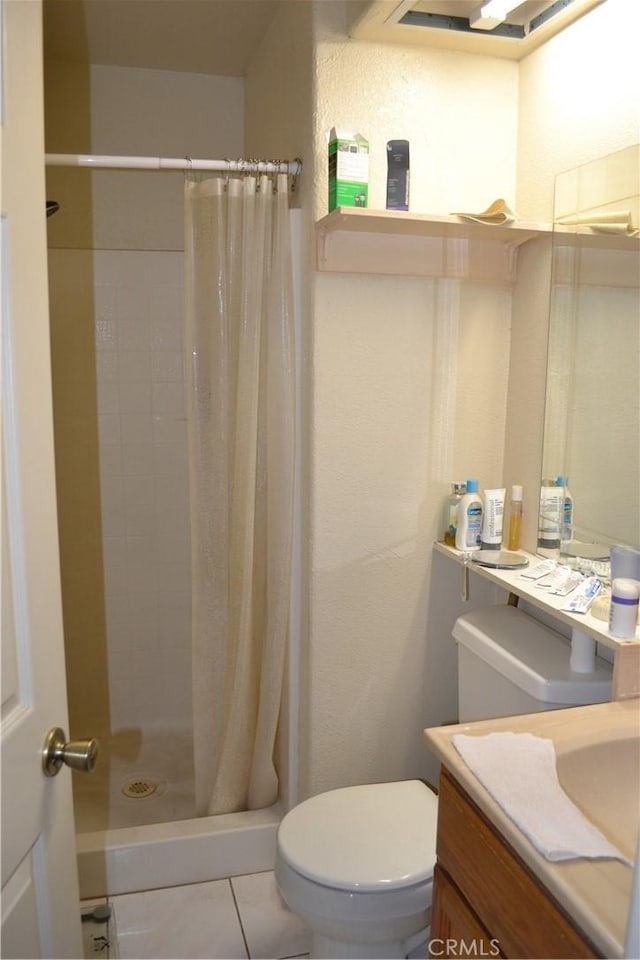 31811 Whispering Palms Trl, Cathedral City, CA 92234 - bathroom featuring vanity, a shower with shower curtain, and tile patterned floors