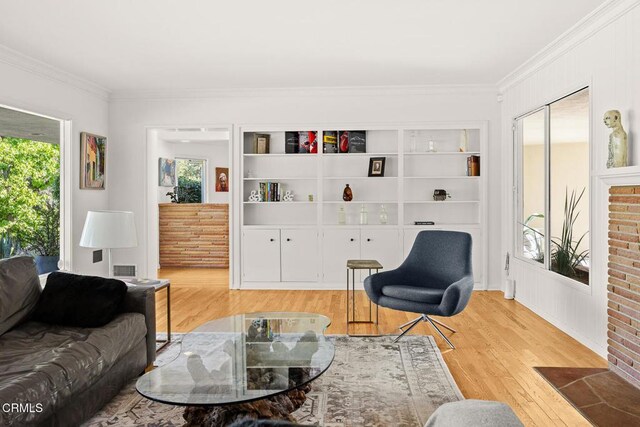 1620 Knollwood Dr, Pasadena, CA 91103 - living room with wood finished floors and crown molding
