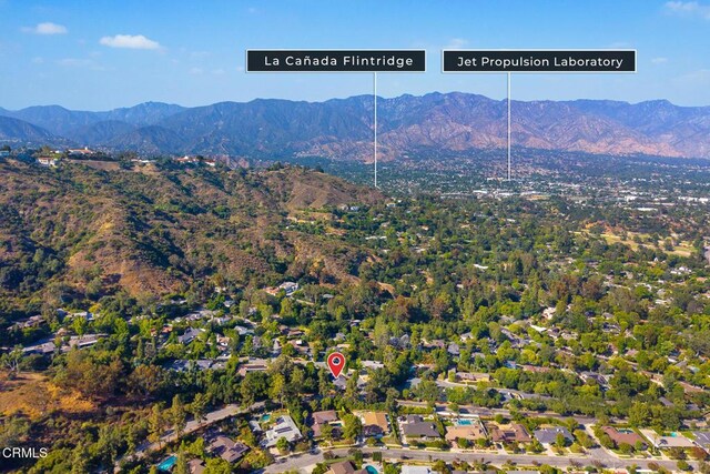 1620 Knollwood Dr, Pasadena, CA 91103 - aerial view of property's location with mountains