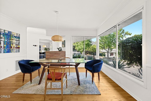 1620 Knollwood Dr, Pasadena, CA 91103 - dining area featuring crown molding and wood finished floors
