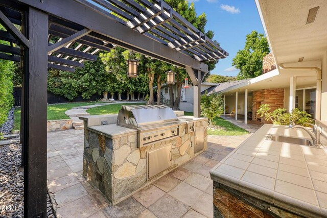 1620 Knollwood Dr, Pasadena, CA 91103 - view of patio with a pergola and area for grilling