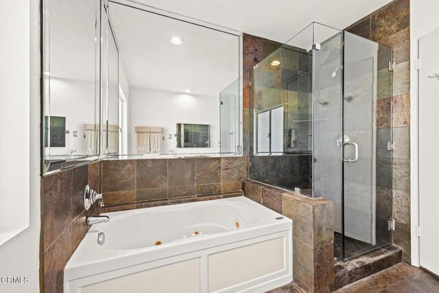 1620 Knollwood Dr, Pasadena, CA 91103 - bathroom with a tub with jets and a stall shower