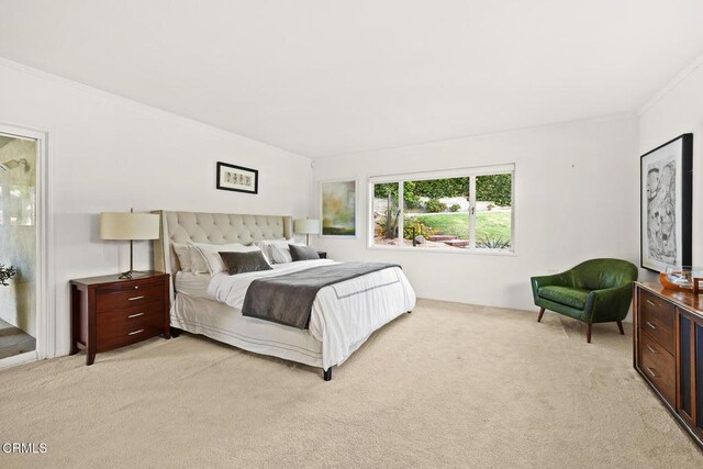 1620 Knollwood Dr, Pasadena, CA 91103 - bedroom featuring light carpet and ornamental molding