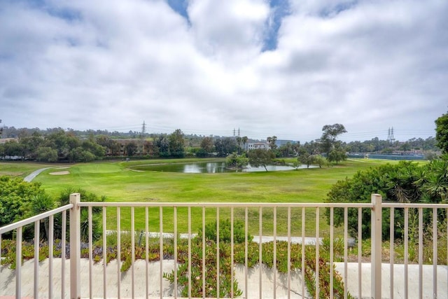 2315 Nicklaus Dr, Oceanside, CA 92056 - view of yard with a water view, a balcony, and golf course view