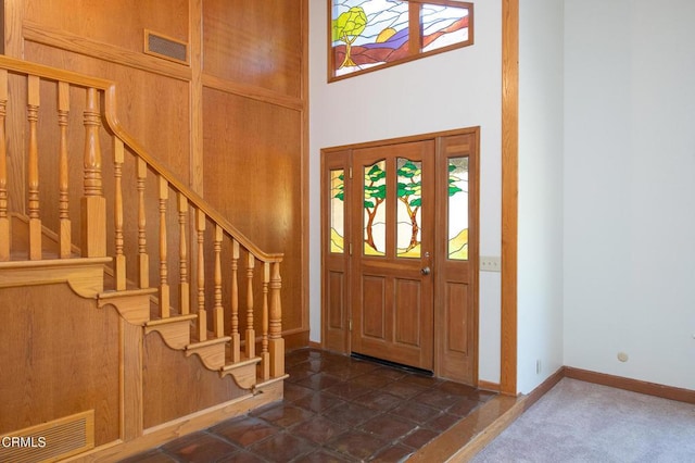 191 Haborview Ct, Ventura, CA 93003 - foyer with plenty of natural light, stairs, and a towering ceiling