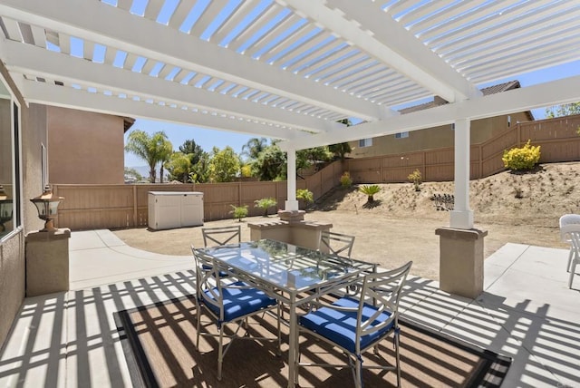 1222 N Creekside Dr, Chula Vista, CA 91915 - fenced backyard featuring outdoor dining area, a patio area, and a pergola