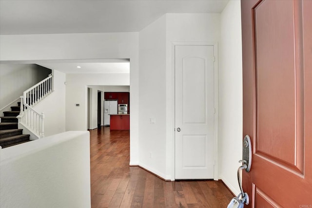 1679 Kincaid Ave, Chula Vista, CA 91913 - foyer with dark wood-style flooring, stairs, and recessed lighting