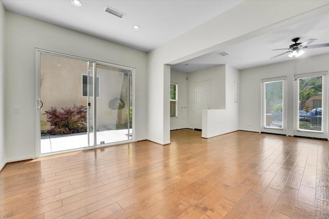 1679 Kincaid Ave, Chula Vista, CA 91913 - empty room featuring ceiling fan, light wood finished floors, and recessed lighting