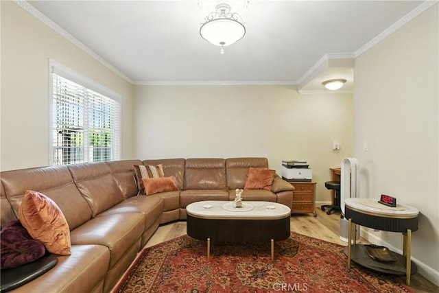 12516 Archwood St, North Hollywood, CA 91606 - living room featuring crown molding and wood finished floors