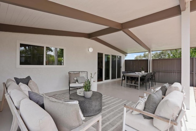 8602 Kilbourn Dr, La Jolla, CA 92037 - view of patio / terrace featuring an outdoor living space and outdoor dining space