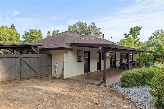 25 Misty Way, Chico, CA 95926 - rear view of property with a patio, roof with shingles, and a gate