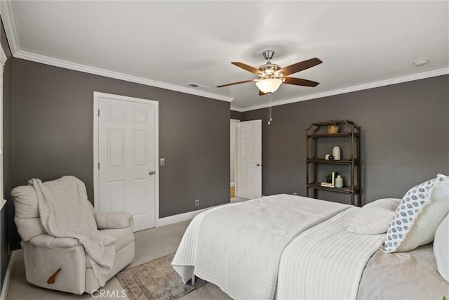 25 Misty Way, Chico, CA 95926 - bedroom featuring light colored carpet, crown molding, and a ceiling fan