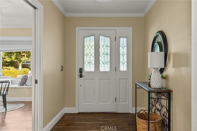 25 Misty Way, Chico, CA 95926 - foyer featuring dark wood-style flooring, plenty of natural light, and crown molding