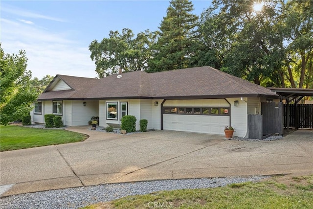 25 Misty Way, Chico, CA 95926 - ranch-style house featuring a garage, concrete driveway, and a shingled roof