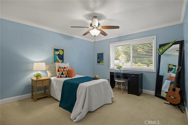 25 Misty Way, Chico, CA 95926 - bedroom with crown molding, light colored carpet, and a ceiling fan
