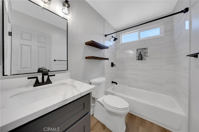 1106 W Bellbrook St, Covina, CA 91722 - bathroom with vanity, wood finished floors, and shower / washtub combination