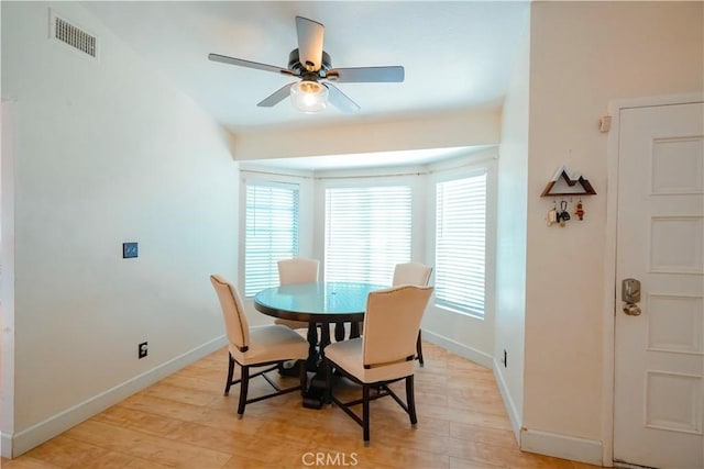 3473 Yankee Cir, Riverside, CA 92503 - dining space featuring ceiling fan and light wood-style flooring