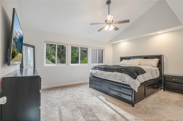 4347 Freedom Dr Unit C, Calabasas, CA 91302 - carpeted bedroom featuring ceiling fan and high vaulted ceiling
