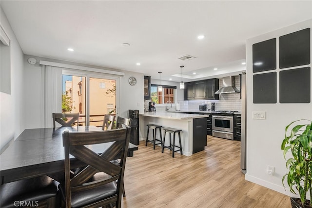4347 Freedom Dr Unit C, Calabasas, CA 91302 - dining room with light wood-type flooring and recessed lighting