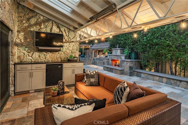 1251 Bryant Rd, Long Beach, CA 90815 - view of patio with an outdoor living space with a fireplace, area for grilling, and a gazebo