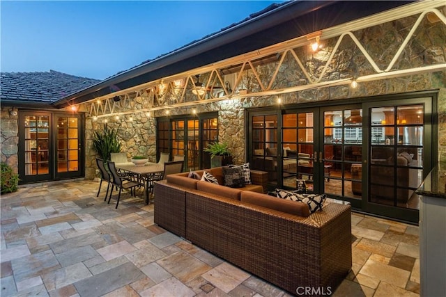 1251 Bryant Rd, Long Beach, CA 90815 - view of patio with french doors, outdoor dining space, and outdoor lounge area