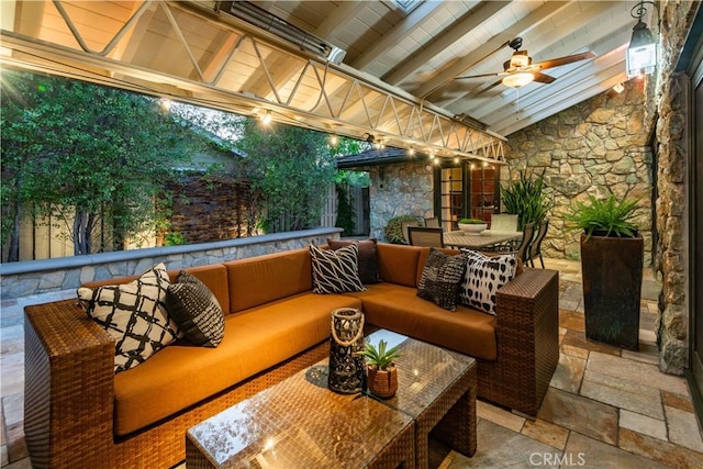1251 Bryant Rd, Long Beach, CA 90815 - view of patio / terrace with an outdoor living space, a ceiling fan, and outdoor dining space