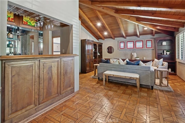 1251 Bryant Rd, Long Beach, CA 90815 - living room with wooden ceiling and plenty of natural light