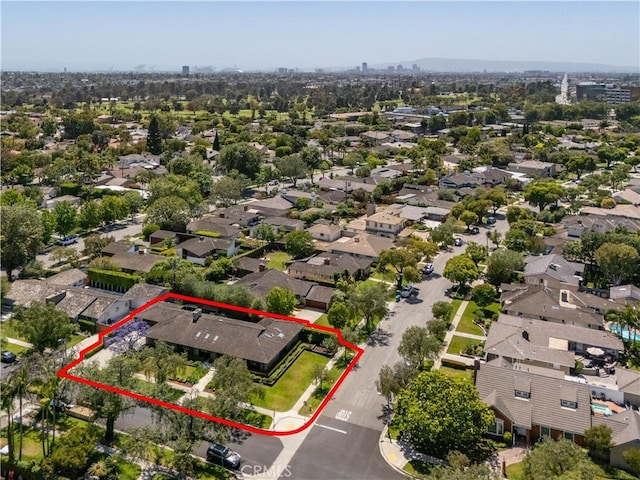 1251 Bryant Rd, Long Beach, CA 90815 - aerial view of residential area with property parcel outlined