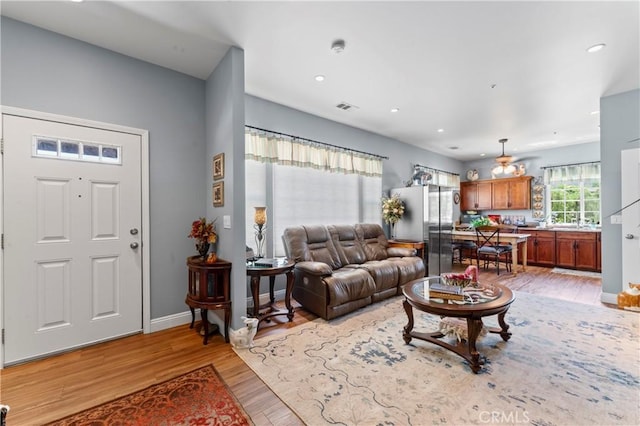 34037 Agua Dulce Canyon Rd, Agua Dulce, CA 91390 - living area with light wood-type flooring and recessed lighting