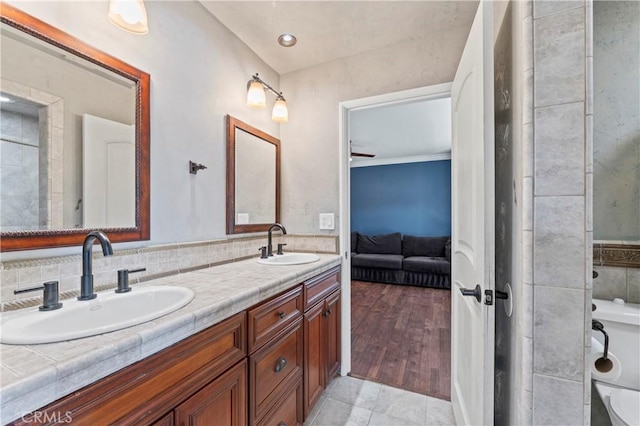 34037 Agua Dulce Canyon Rd, Agua Dulce, CA 91390 - ensuite bathroom featuring double vanity and tile patterned floors