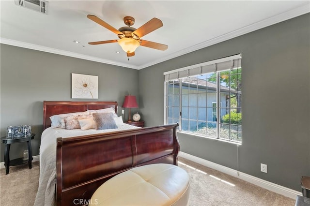 34037 Agua Dulce Canyon Rd, Agua Dulce, CA 91390 - carpeted bedroom featuring crown molding and ceiling fan