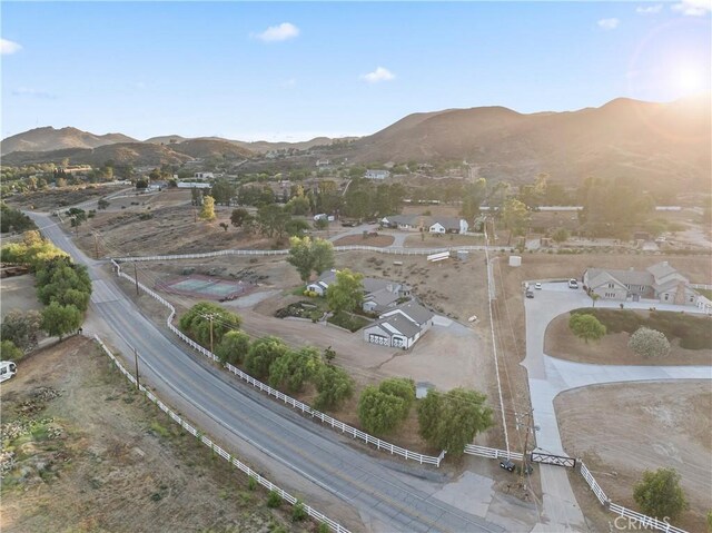 34037 Agua Dulce Canyon Rd, Agua Dulce, CA 91390 - aerial overview of property's location with a mountainous background and nearby suburban area