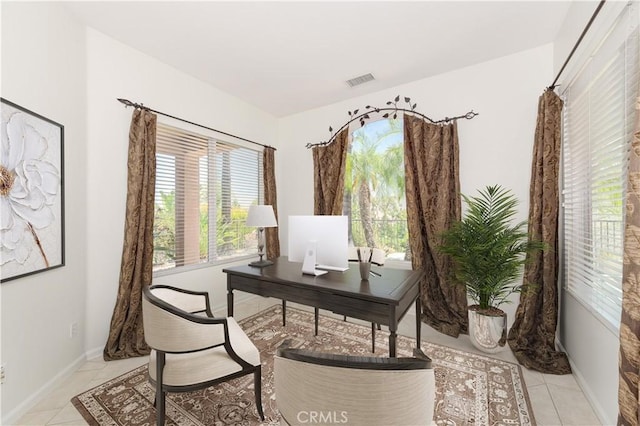 24038 Watercress Dr, Corona, CA 92883 - office area featuring light tile patterned flooring and baseboards