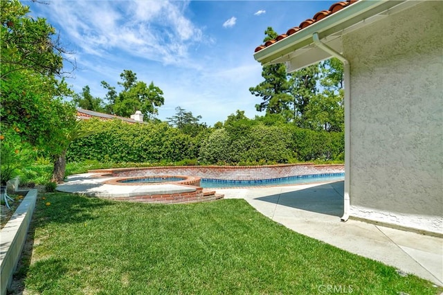 23415 Park Hacienda, Calabasas, CA 91302 - view of pool with a yard and an in-ground hot tub