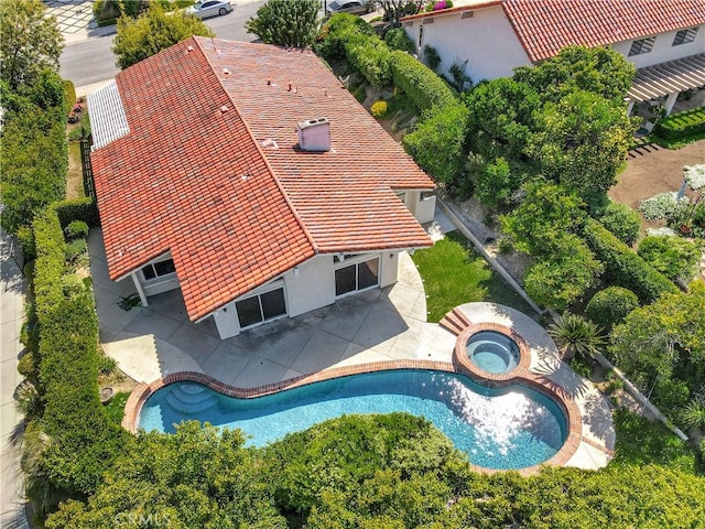 23415 Park Hacienda, Calabasas, CA 91302 - view from above of property with a pool