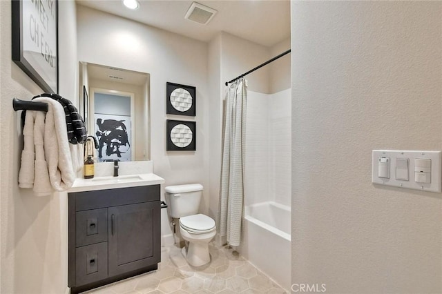 3042 Mesa Gln, Escondido, CA 92026 - full bathroom with vanity, tile patterned flooring, and shower / tub combo with curtain