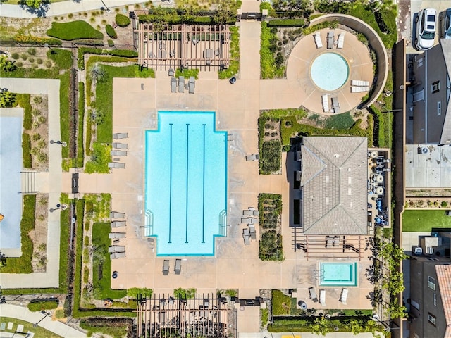 5609 Garibaldi Way, Fontana, CA 92336 - aerial view of a pool