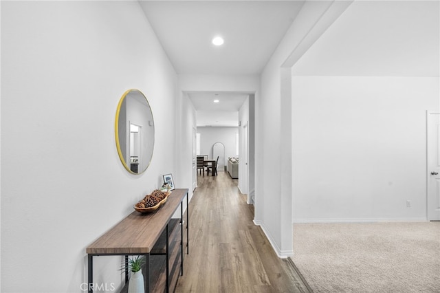 5609 Garibaldi Way, Fontana, CA 92336 - corridor featuring recessed lighting and wood finished floors