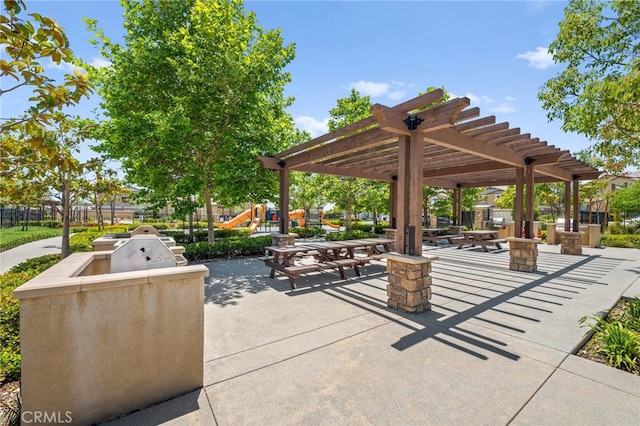 5609 Garibaldi Way, Fontana, CA 92336 - view of patio / terrace featuring a pergola