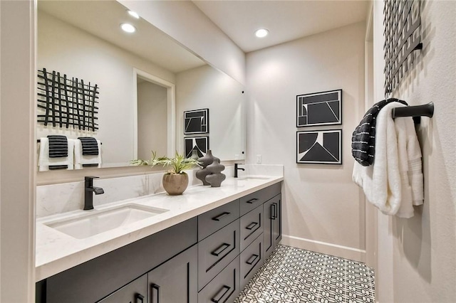 3091 Orchard Gln, Escondido, CA 92026 - bathroom with double vanity and recessed lighting