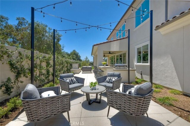 3091 Orchard Gln, Escondido, CA 92026 - view of patio featuring outdoor lounge area and a ceiling fan