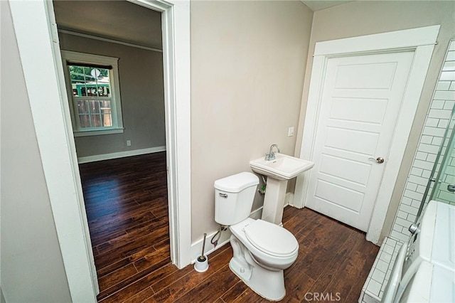 220 Palm Pl, Pomona, CA 91767 - bathroom with wood finished floors and toilet