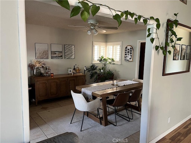 208 Spruce St, Arroyo Grande, CA 93420 - tiled dining area featuring ceiling fan