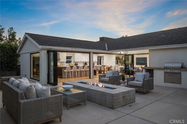 1700 Irvine Ave, Newport Beach, CA 92660 - view of patio / terrace featuring area for grilling and an outdoor living space with a fire pit